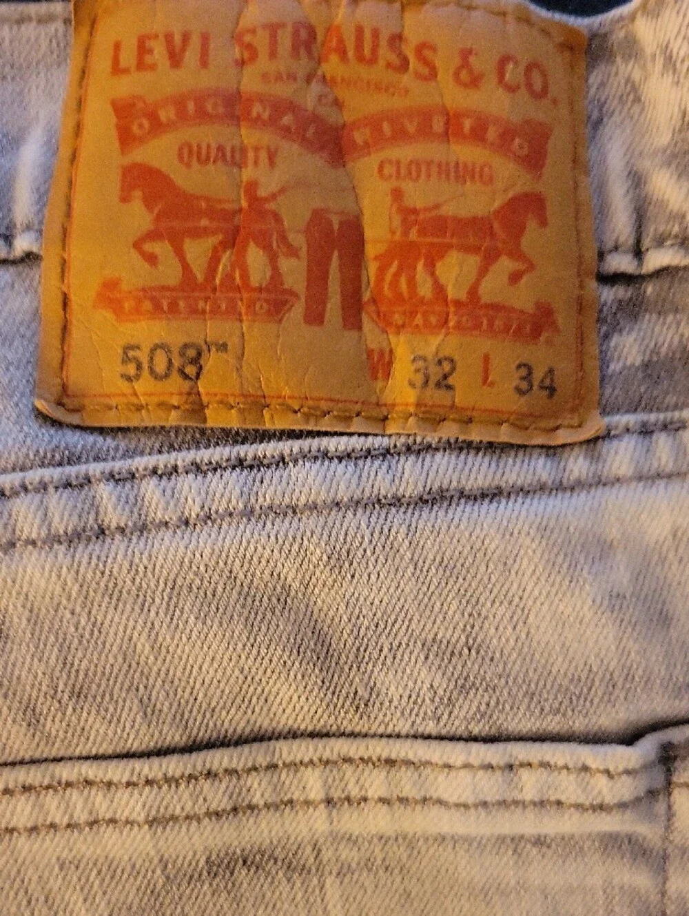 Levi's Men's White Acid-Wash Levi's 508 Jeans